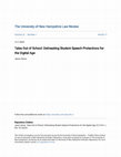 Research paper thumbnail of Tales Out of School Delineating Student Speech Protections for t