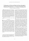 Research paper thumbnail of Utilization of Glycerol Derived from Jatropha's Biodiesel Production as a Cement Grinding Aid