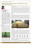 Research paper thumbnail of Modified Single Span Greenhouse for Small Farmers in the West Coastal Ecosystem