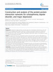 Research paper thumbnail of Construction and analysis of the protein-protein interaction networks for schizophrenia, bipolar disorder, and major depression