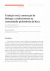 Research paper thumbnail of Tradição oral, construção de diálogo e conhecimento na comunidade quilombola da Rasa