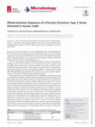 Research paper thumbnail of Whole-Genome Sequence of a Porcine Circovirus Type 2 Strain Detected in Assam, India