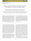 Research paper thumbnail of Efficacy of Separated System Continuous Venovenous Hemofiltration in Critical Acute Kidney Injury