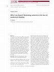 Research paper thumbnail of Who's the Expert? Rethinking authority in the face of intellectual disability