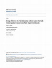 Research paper thumbnail of Energy efficiency of a flat-plate solar collector using thermally treated graphene-based nanofluids: Experimental study