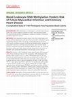 Research paper thumbnail of Blood Leukocyte DNA Methylation Predicts Risk of Future Myocardial Infarction and Coronary Heart Disease