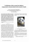 Research paper thumbnail of Verification of the system for indirect temperatures measurement in the massive batch