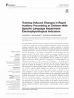 Research paper thumbnail of Training-Induced Changes in Rapid Auditory Processing in Children With Specific Language Impairment: Electrophysiological Indicators