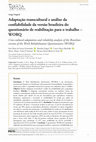 Research paper thumbnail of Adaptação transcultural e análise da confiabilidade da versão brasileira do questionário de reabilitação para o trabalho - WORQ