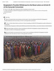 Research paper thumbnail of Bangladesh's Possible Withdrawal to the Reservation on Article IX of the Genocide Convention