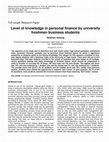 Research paper thumbnail of Level of Knowledge in Personal Finance by University Freshmen Management Students