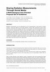 Research paper thumbnail of Sharing Radiation Measurements Through Social Media: A Methodological User-Oriented Proposal Set of Guidelines