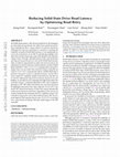 Research paper thumbnail of Reducing Solid-State Drive Read Latency by Optimizing Read-Retry