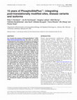 Research paper thumbnail of 15 years of PhosphoSitePlus®: integrating post-translationally modified sites, disease variants and isoforms