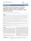 Research paper thumbnail of The effect of host social system on parasite population genetic structure: comparative population genetics of two ectoparasitic mites and their bat hosts