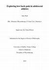 Research paper thumbnail of Incidence, prevalence and risk factors for low back pain in adolescent athletes: a systematic review and meta-analysis