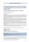 Research paper thumbnail of Postmenopausal Experiences and Constraints in Seeking Health Care in A Rural Area of West Bengal, India