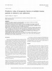 Research paper thumbnail of Predictive value of prognostic factors at multiple trauma patients in intensive care admission