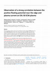 Research paper thumbnail of Observation of a strong correlation between the positive floating potential near the edge and plasma current on EXL-50 ECW plasma