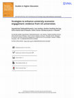 Research paper thumbnail of Strategies to enhance university economic engagement: evidence from US universities