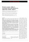 Research paper thumbnail of Retinal vascular caliber is associated with renal function in apparently healthy subjects