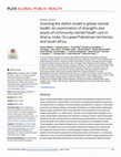 Research paper thumbnail of Inverting the deficit model in global mental health: An examination of strengths and assets of community mental health care in Ghana, India, Occupied Palestinian territories, and South Africa