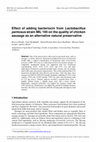 Research paper thumbnail of Effect of adding bacteriocin from Lactobacillus pentosus strain MIL 195 on the quality of chicken sausage as an alternative natural preservative