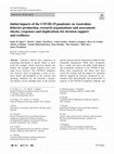 Research paper thumbnail of Initial impacts of the COVID-19 pandemic on Australian fisheries production, research organisations and assessment: shocks, responses and implications for decision support and resilience