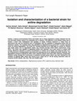 Research paper thumbnail of Isolation and characterization of a bacterial strain for aniline degradation