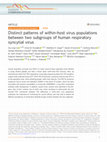 Research paper thumbnail of Distinct patterns of within-host virus populations between two subgroups of human respiratory syncytial virus