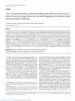 Research paper thumbnail of How Transformational Leadership Affects the Off-work Recovery of Daily Personal Energy Resources via Work Engagement: Resource and Demand-based Pathways