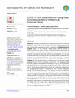 Research paper thumbnail of COVID-19 Face Mask Detection using Deep Convolutional Neural Networks Computer Vision