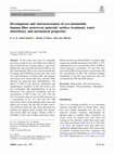 Research paper thumbnail of Development and characterization of eco-sustainable banana fiber nonwoven material: surface treatment, water absorbency and mechanical properties