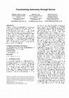 Research paper thumbnail of Constraining autonomy through norms