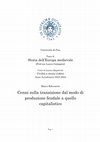 Research paper thumbnail of Cenni sulla transizione dal modo di produzione feudale a quello capitalistico