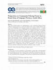 Research paper thumbnail of Perspectives on Community Policing Forum in Rural Areas of Limpopo Province, South Africa