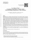 Research paper thumbnail of ''In a State of Flow'': A Qualitative Examination of Autistic Adults' Phenomenological Experiences of Task Immersion