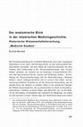 Research paper thumbnail of Der anatomische Blick in der islamischen Medizingeschichte. Historische Wissenschaftsforschung, „Medicine Studies“