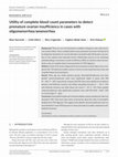 Research paper thumbnail of Utility of complete blood count parameters to detect premature ovarian insufficiency in cases with oligomenorrhea/amenorrhea