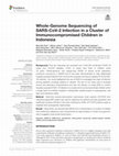 Research paper thumbnail of Whole-Genome Sequencing of SARS-CoV-2 Infection in a Cluster of Immunocompromised Children in Indonesia