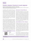 Research paper thumbnail of Pediatric diabetes: Potential for insulin degludec