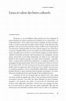 Research paper thumbnail of Lieux et valeur des biens culturels