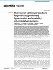 Research paper thumbnail of The value of ventricular gradient for predicting pulmonary hypertension and mortality in hemodialysis patients