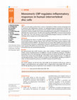 Research paper thumbnail of Monomeric CRP regulates inflammatory responses in human intervertebral disc cells