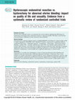 Research paper thumbnail of Hysteroscopic endometrial resection vs. hysterectomy for abnormal uterine bleeding: impact on quality of life and sexuality. Evidence from a systematic review of randomized controlled trials