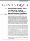 Research paper thumbnail of Polystyrene microplastics increase microbial release of marine Chromophoric Dissolved Organic Matter in microcosm experiments