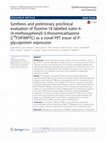 Research paper thumbnail of Synthesis and preliminary preclinical evaluation of fluorine-18 labelled isatin-4-(4-methoxyphenyl)-3-thiosemicarbazone ([18F]4FIMPTC) as a novel PET tracer of P-glycoprotein expression