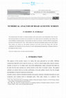 Research paper thumbnail of Numerical Analysis of Road Acoustic Screen