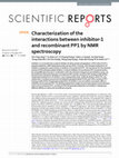 Research paper thumbnail of Characterization of the interactions between inhibitor-1 and recombinant PP1 by NMR spectroscopy