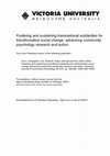 Research paper thumbnail of Fostering and sustaining transnational solidarities for transformative social change: Advancing community psychology research and action